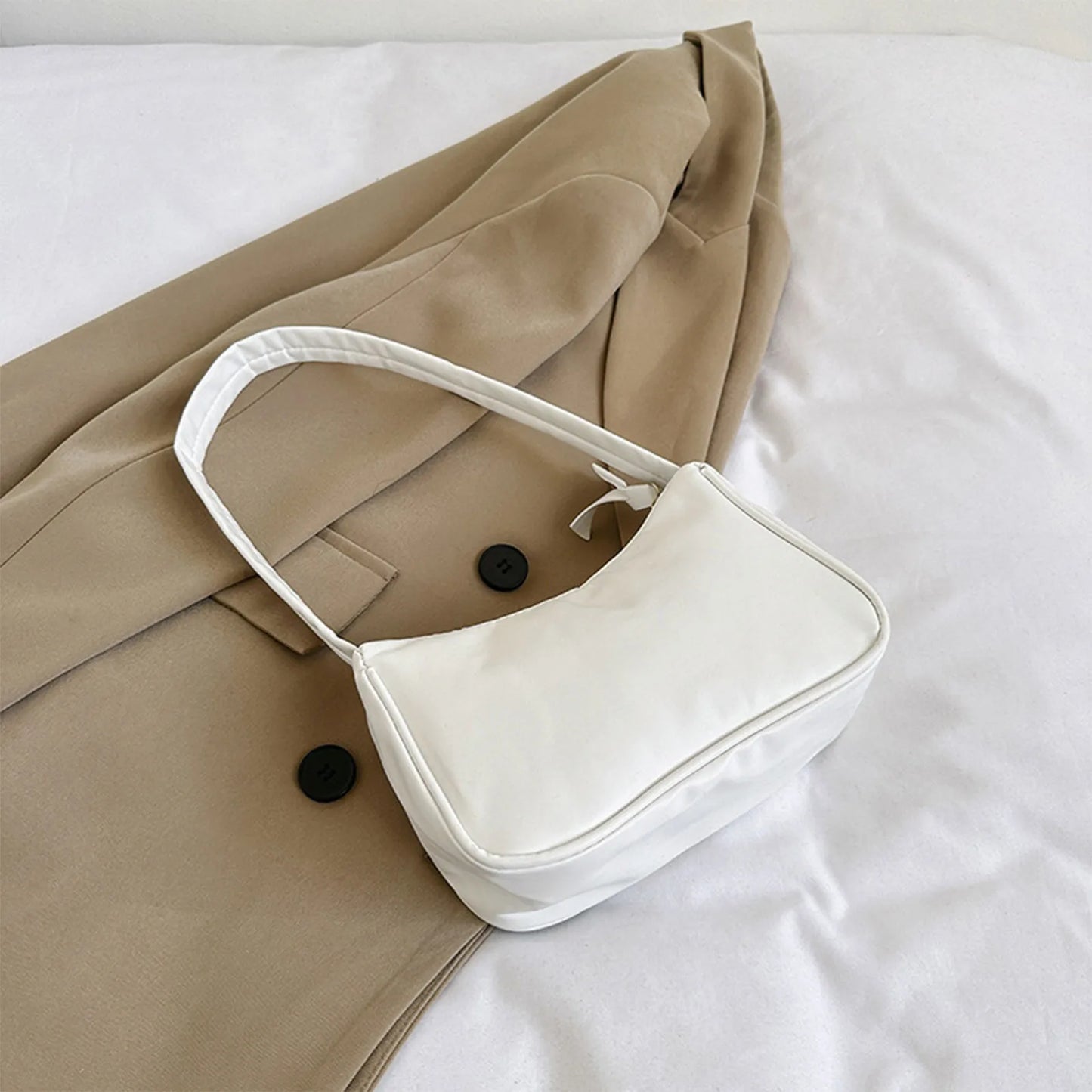 Retro Women's Solid Color Zipper Phone Bag | Hand Bag, Shoulder Bag & Armpit Bag (Mochilas Para Mujer, Mochila Y2k) Luxegan