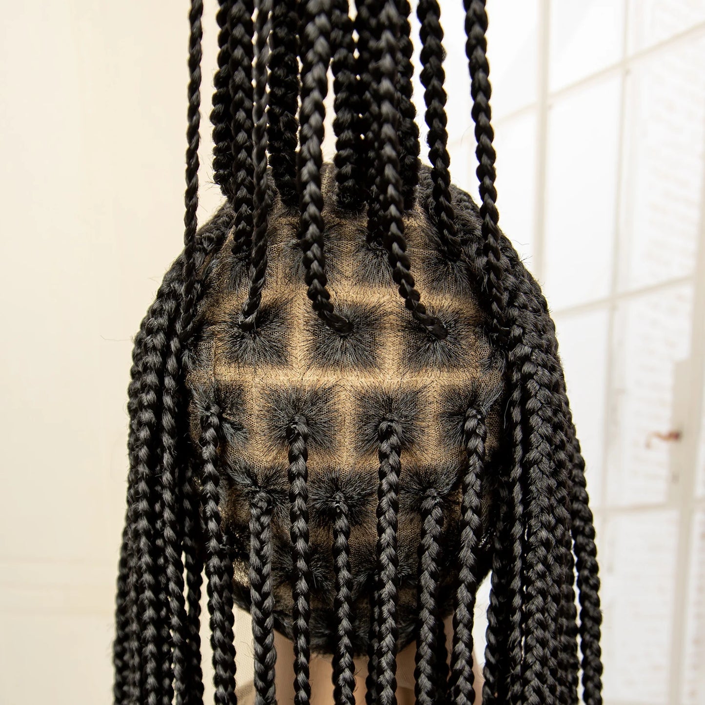 34" Handmade Cornrow & Box Braids Wig | HD Full Lace | Knotless Braids | Synthetic Hair | Black Women