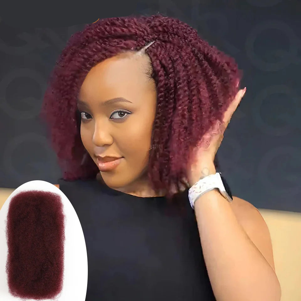 99J Burgundy Afro Kinky Bulk Human Hair | Brazilian Remy | Dreadlock & Braiding Hair | 50g