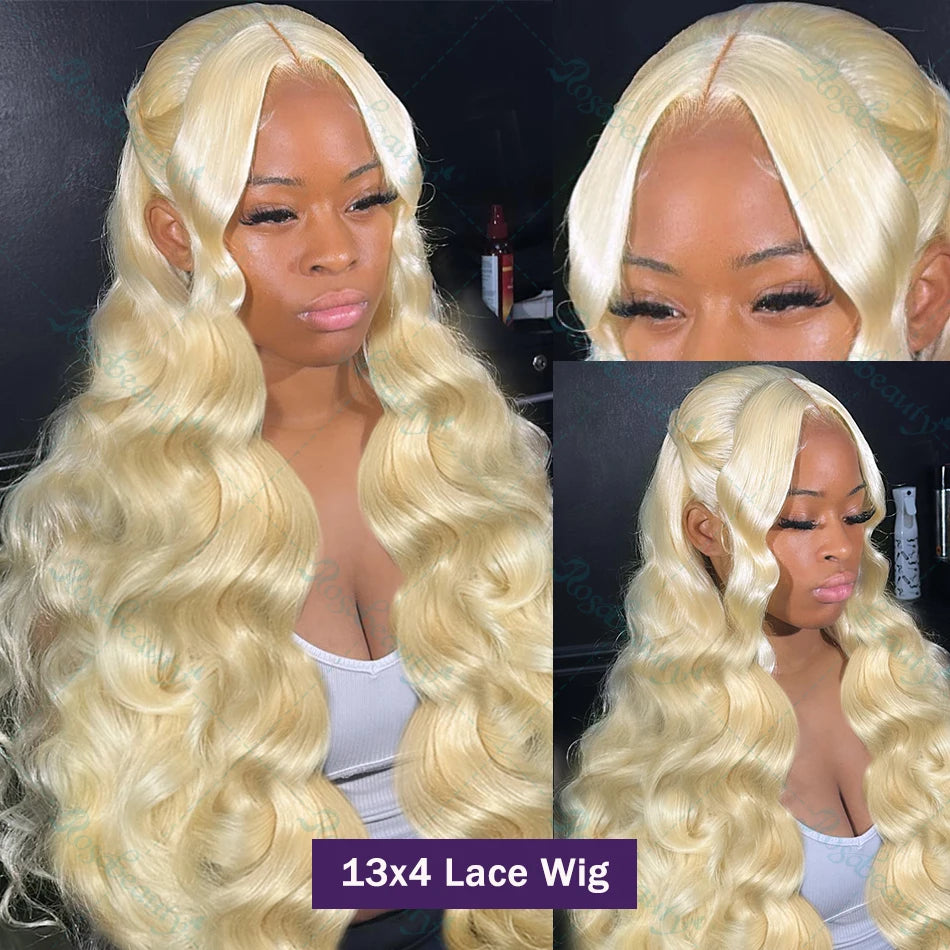 613 Blonde Body Wave Lace Front Wig | HD Transparent 13x4 / 13x6 Lace Frontal Human Hair Wig (Pre-Plucked for Black Women) Luxegan