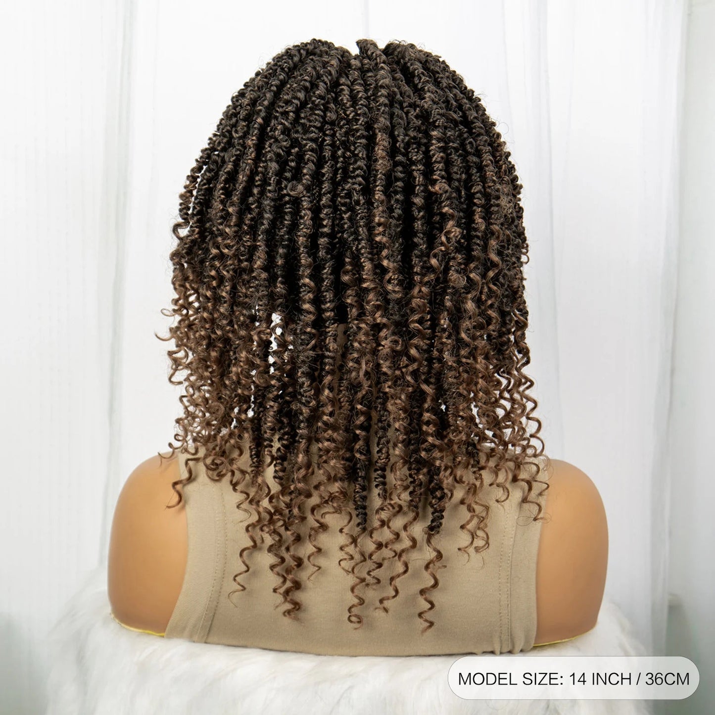 1B/27 Short Passion Twist Lace Front Wig | Knotless Braids | Baby Hair | Synthetic Twist Spring Wig Luxegan