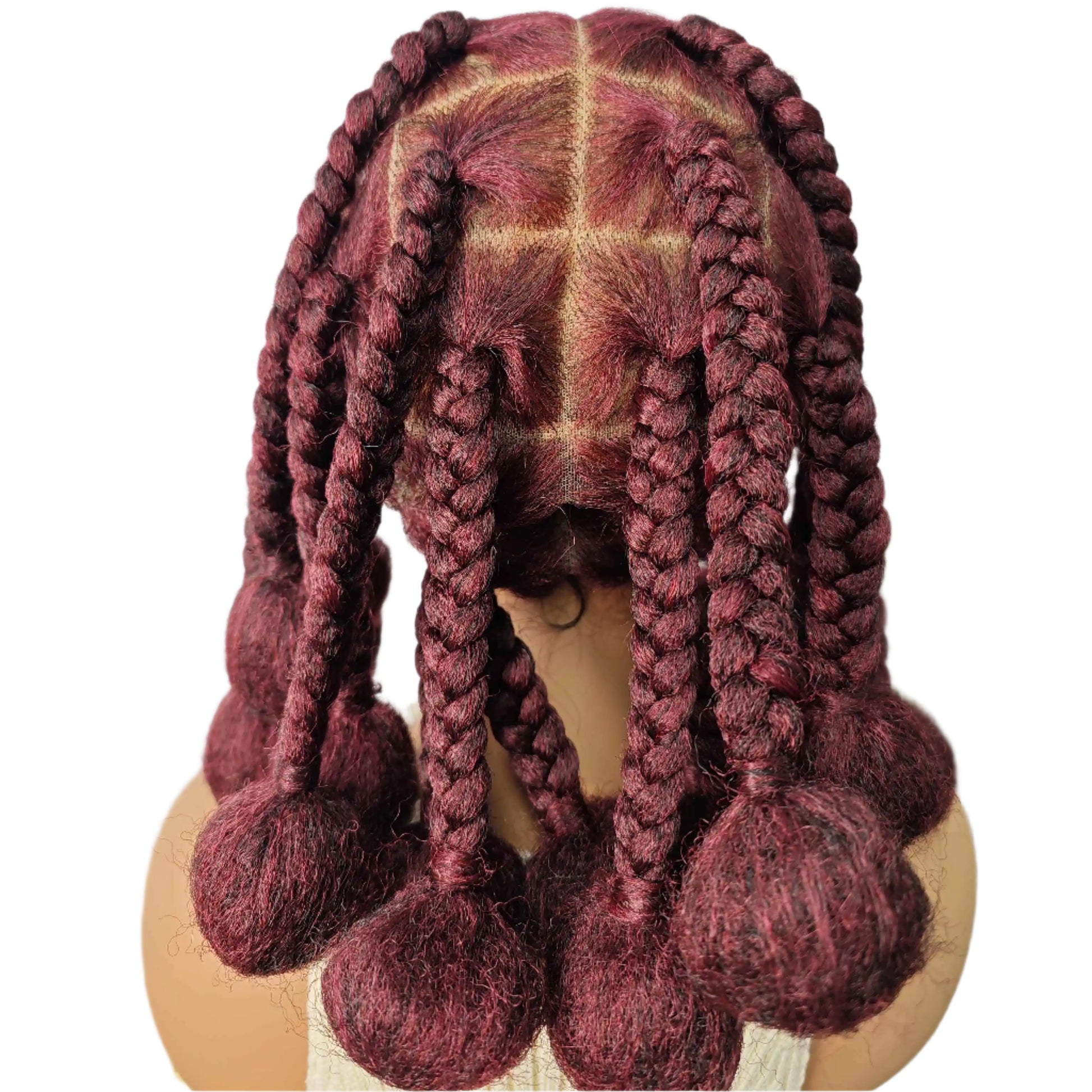 12" Ginger Orange Knotless Box Braiding Wig | Transparent Lace Front Synthetic Hair with Baby Hair Luxegan