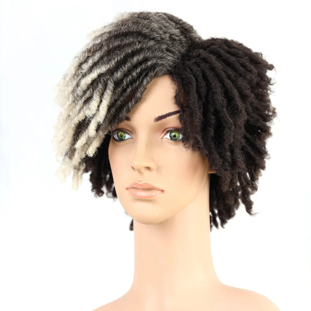 10" Braided Bob Wig | Afro Dreadlock Wig | Curly Ends | Synthetic Crochet Wig | Cosplay