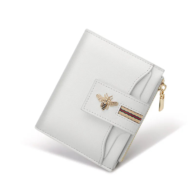 Short Women's Fashion Cowhide Wallet | Personalized Card Holder & Coin Money Bag | Premium Split Leather Bifold with Note Compartment & Photo Holder Luxegan