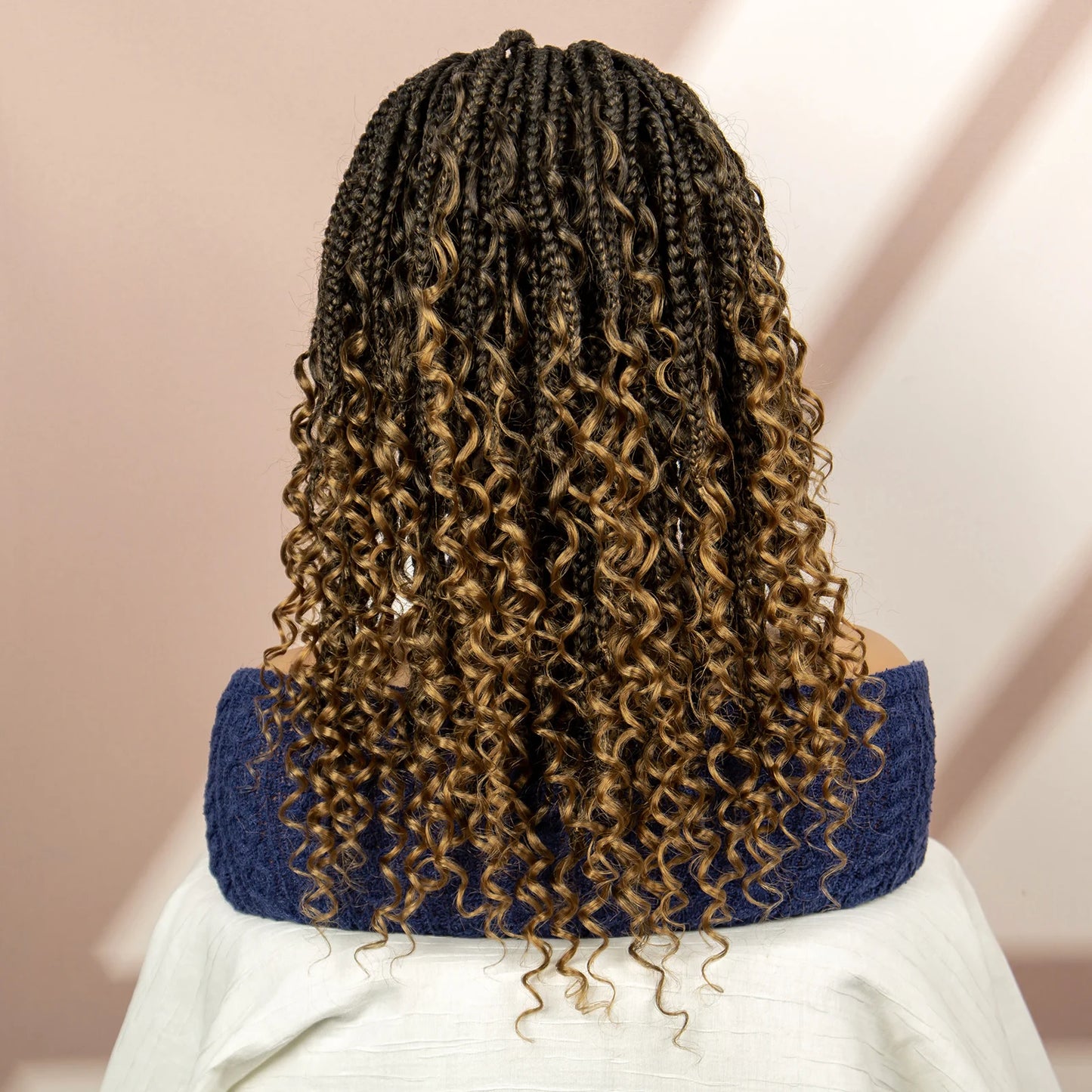 Burgundy Knotless Box Braids Wig with Curly Ends | Full Lace Luxegan