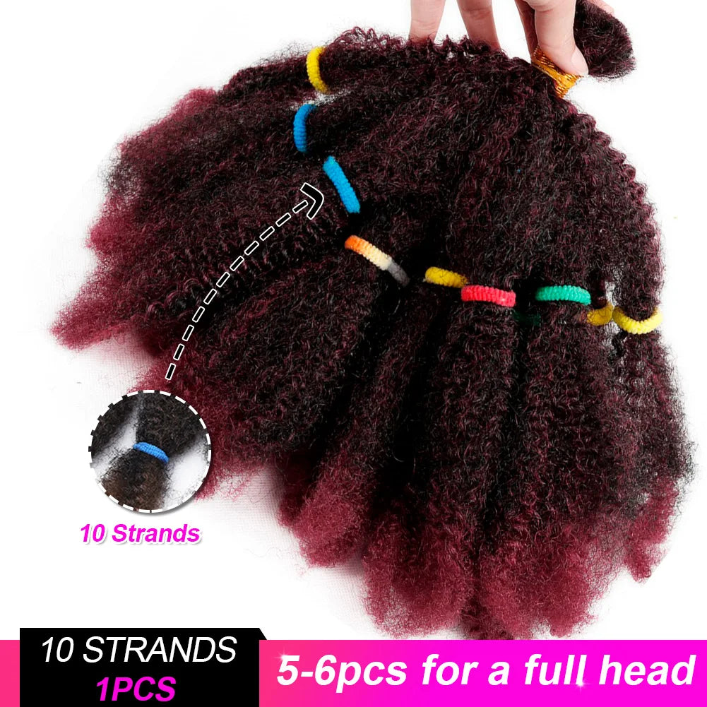 12" Frosted Afro Kinky Bulk Synthetic Hair for Crochet Braids | Short Curly Hair Extensions Luxegan