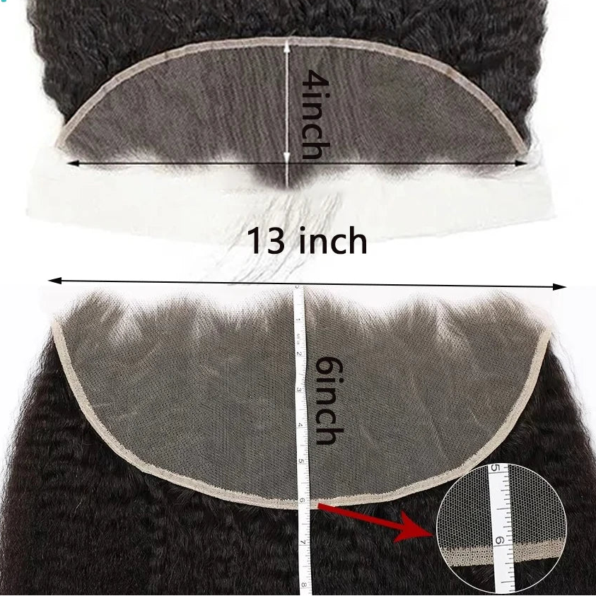 Kinky Straight Yaki Lace Frontal | 13x6 / 13x4 HD & Transparent Brazilian Remy Human Hair Luxegan
