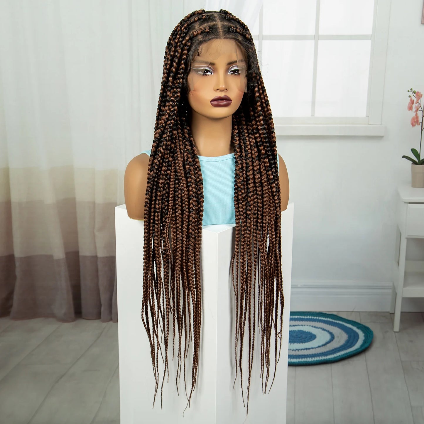 36" Knotless Box Braids Wig | Full Lace | Baby Hair | Natural Look Luxegan