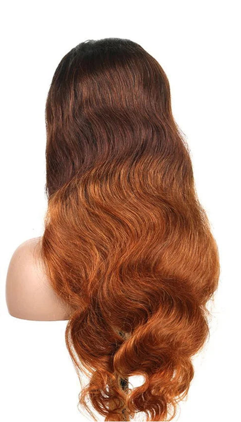 Ombre Body Wave Lace Front Wig | 180% Density Brazilian Remy Human Hair (13x4 & 4x4, Pre-Plucked) Luxegan