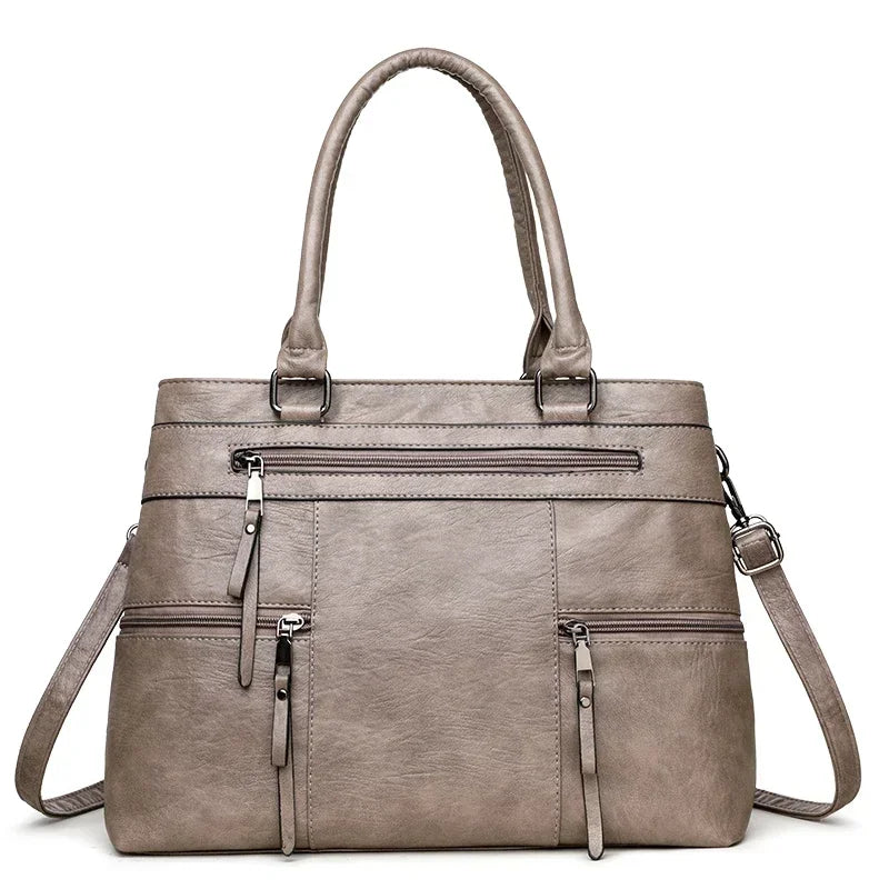 Women’s Elegant Top-Handle Handbag | High-Quality Microfiber Leather Shoulder Bag | Sophisticated Large Casual Tote | Fashion-Forward Crossbody Purse with Luxury Designer Appeal Luxegan