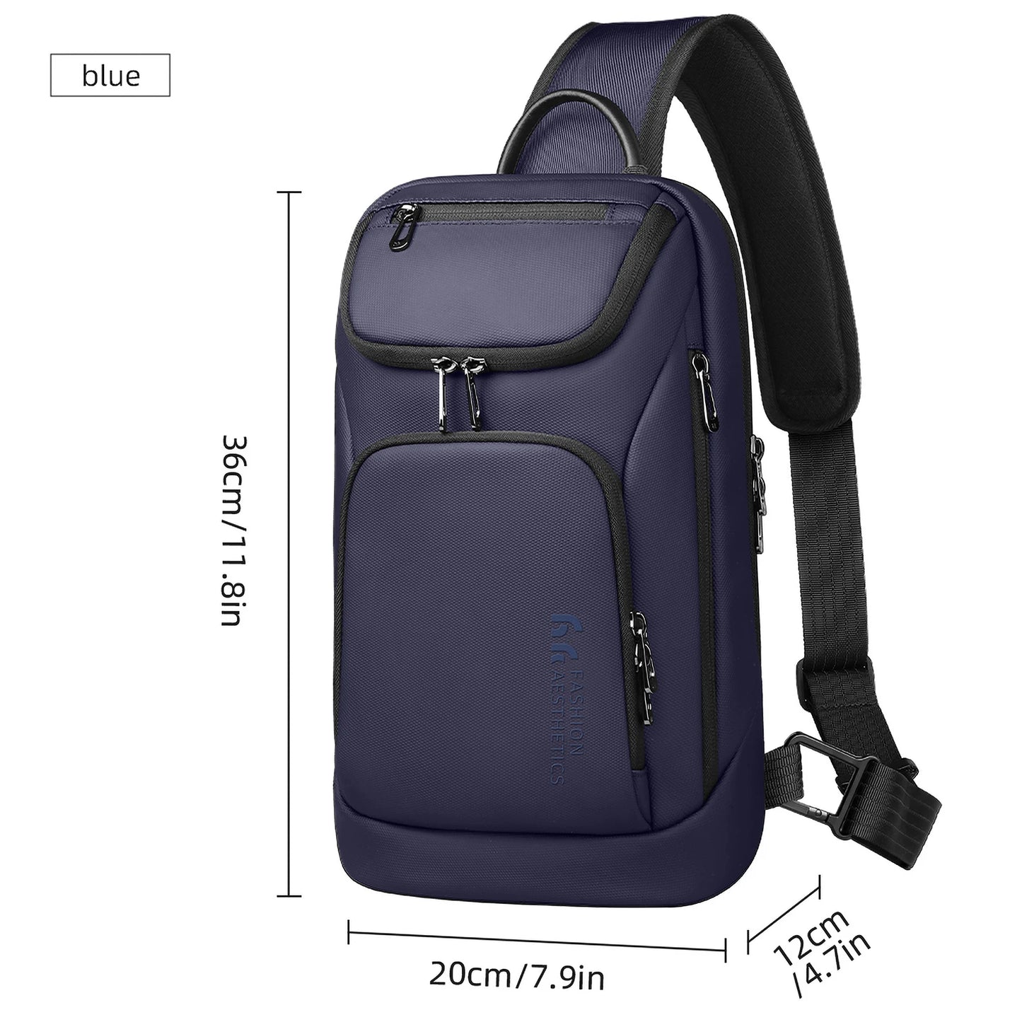 Business Crossbody Messenger Bag | Sophisticated "Box" Silhouette | Waterproof Travel Chest Bag for 11.3-inch iPad | "Dignified" High-Performance HK-6951B Essential for Radiant Versatile Styling Luxegan
