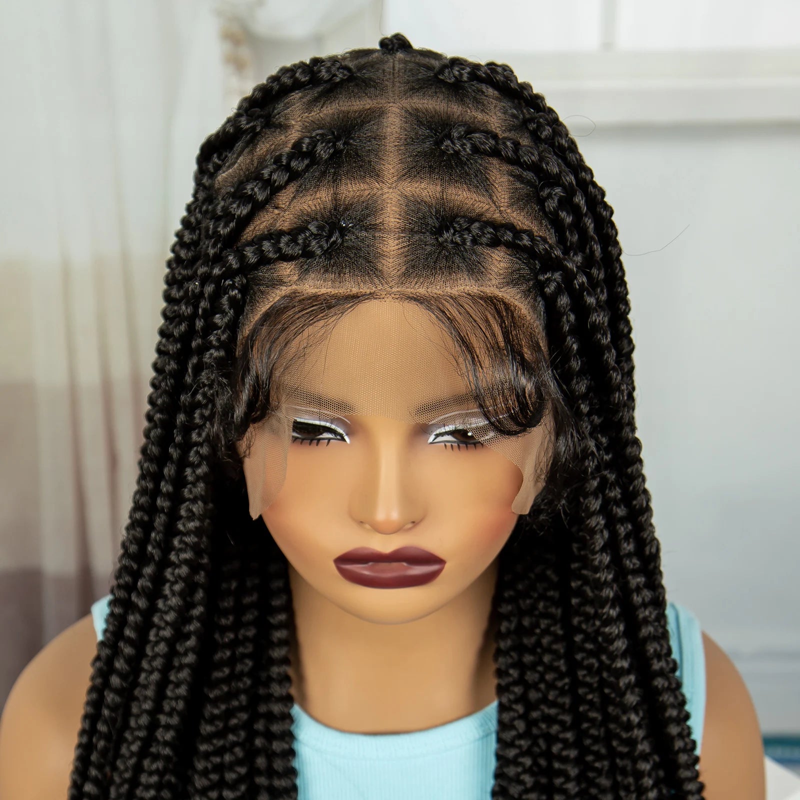 36" Knotless Box Braids Wig | Full Lace | Baby Hair | Natural Look Luxegan
