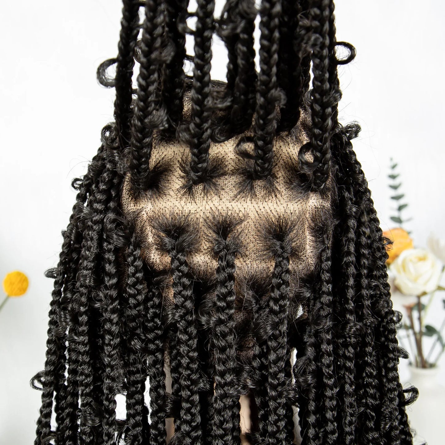 Kima Butterfly Crochet Box Braided Wigs Synthetic Cornrow Full Lace Wig Dreadlocks Wig Crochet For Black Women