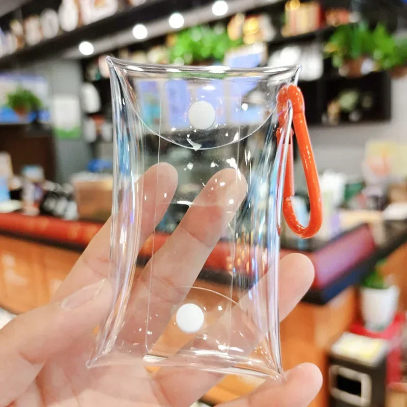 Small Transparent PVC Clear Coin Purse | Mini Female Wallet Pouch for Key, Lipstick & Earphone Storage (Unisex) Luxegan