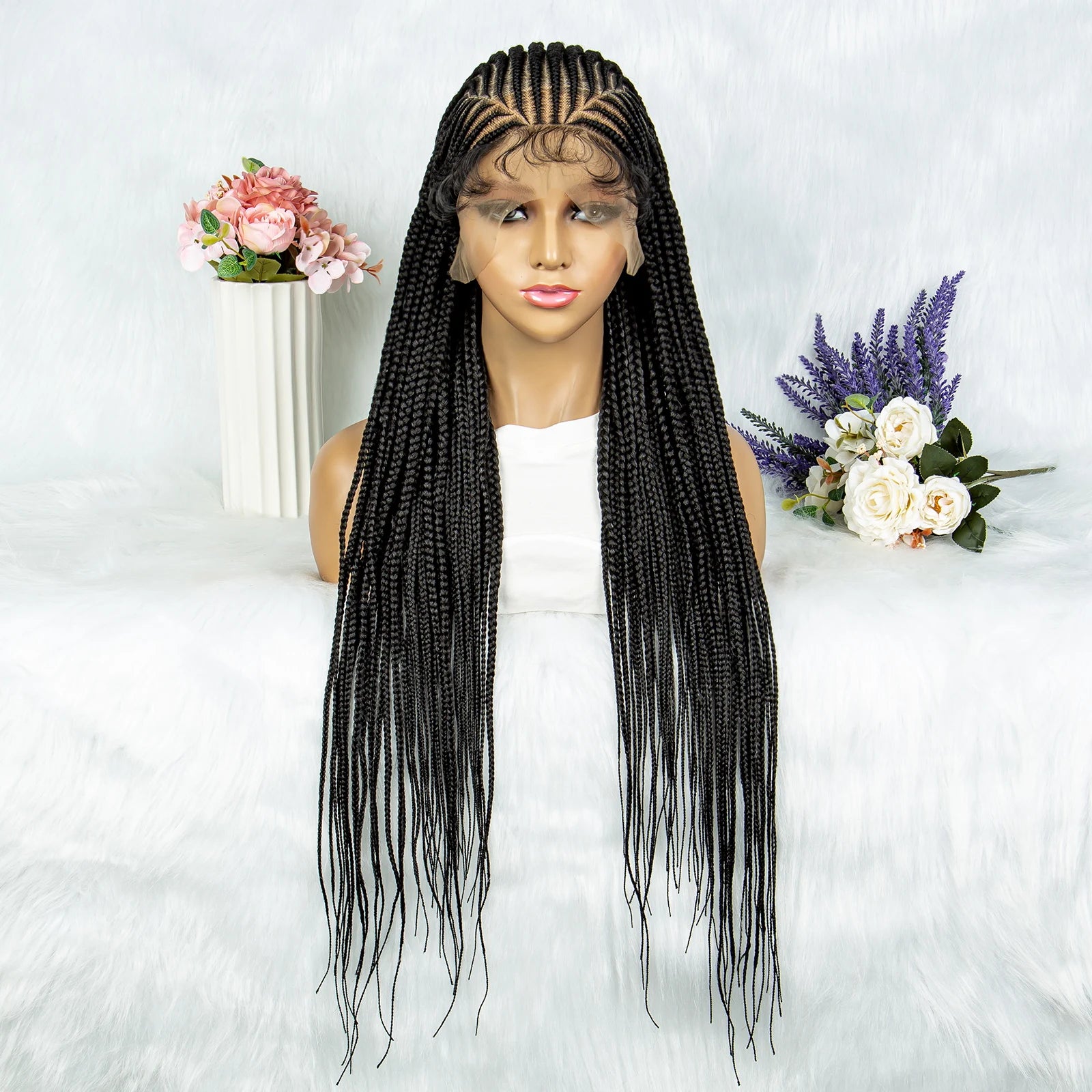 Fulani Cornrow Box Braids Wig | Full Lace | Baby Hair | Black Women Luxegan