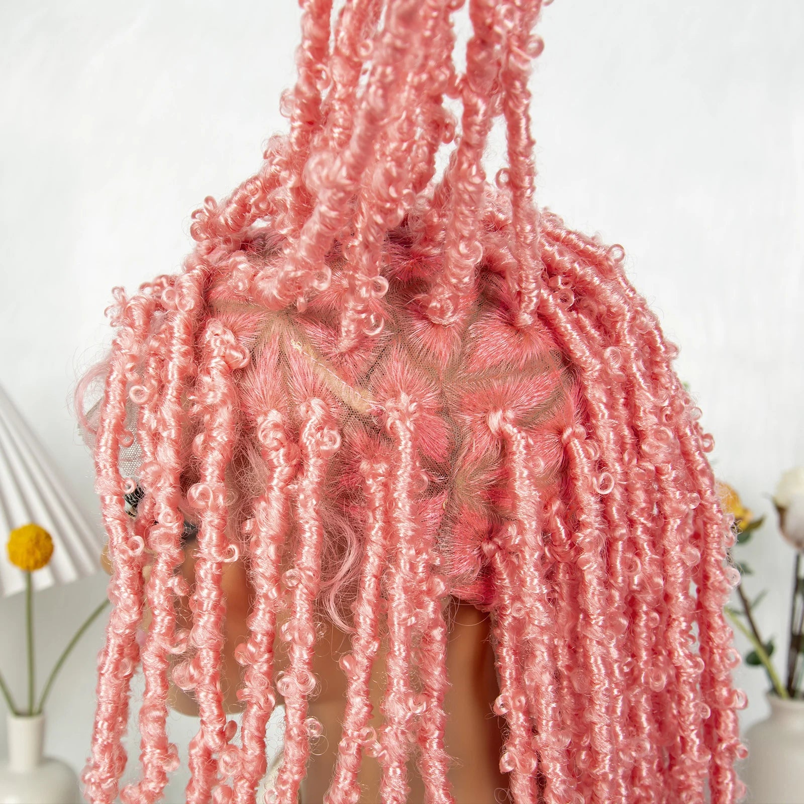 KIMA Pink Butterfly Twist Knotless Box Braided Wig | Swiss Full Lace Synthetic Locs Cosplay Wig with Baby Hair for Black Women Luxegan