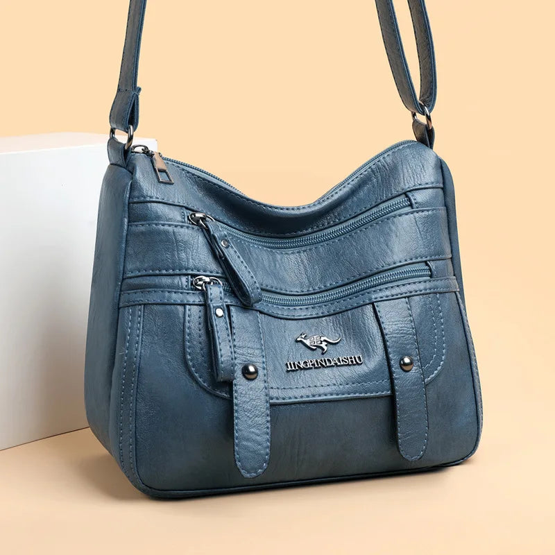 Soft Leather Mother Bag | Large Capacity Shoulder & Crossbody Bag Luxegan