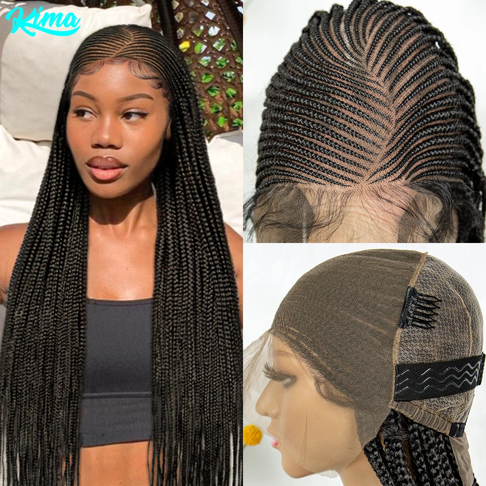 Fulani Cornrow Box Braids Wig | Full Lace Front | Baby Hair | KIMA Synthetic Luxegan