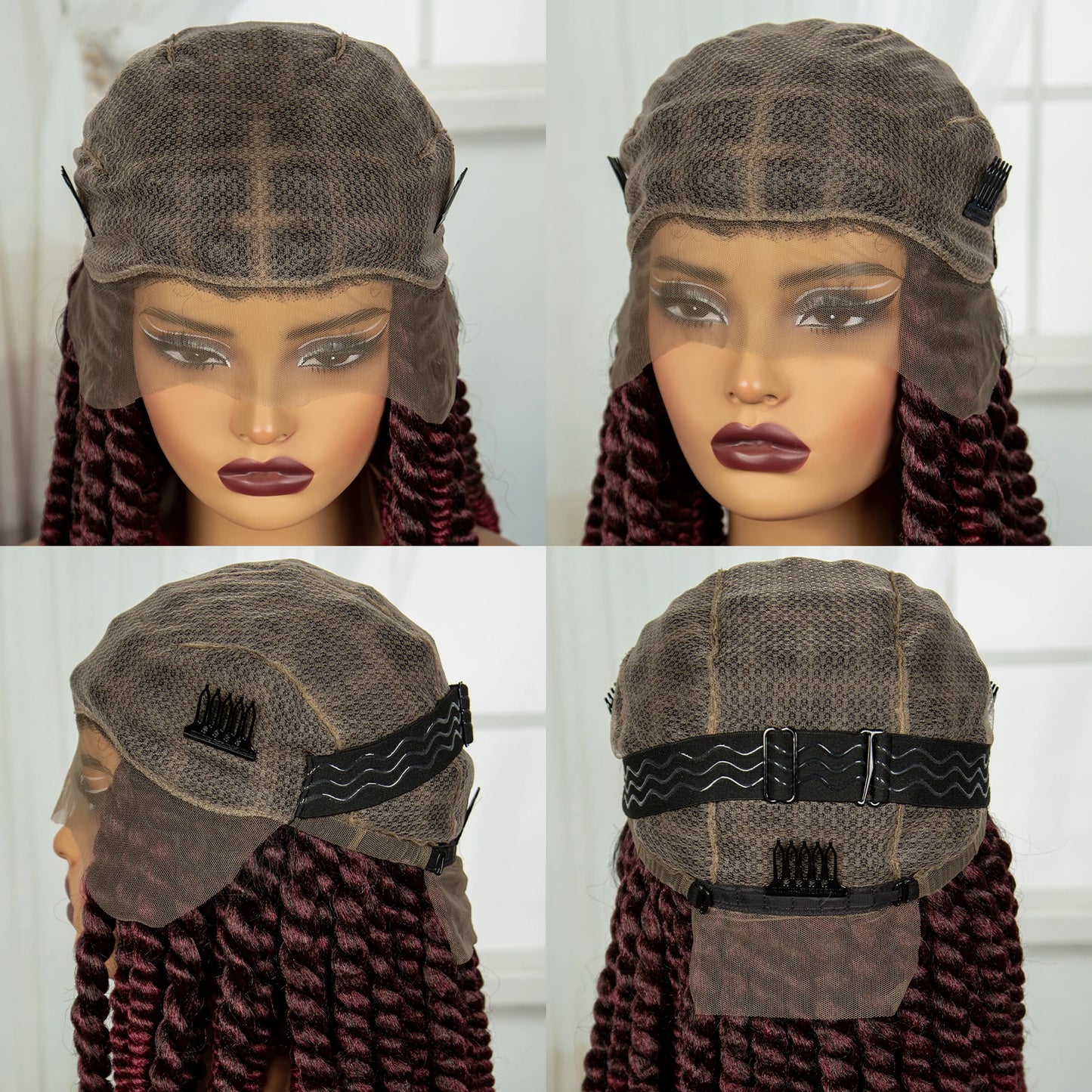 16" Twist Knotless Braids Wig | HD Full Lace | Baby Hair | Natural Look Luxegan