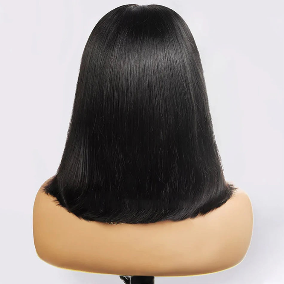 180% Density 13x4 Bone Straight Bob Wig | Brazilian Remy Hair | Transparent Lace Frontal Wig - Luxegan