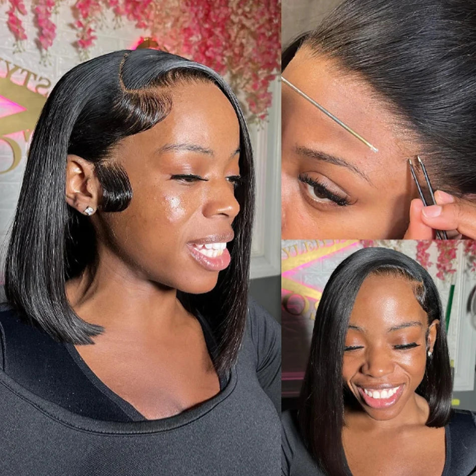 12A Bone Straight Bob Wig | Ready to Go | Glueless | Lace Frontal & Closure Options | Brazilian Remy Human Hair
