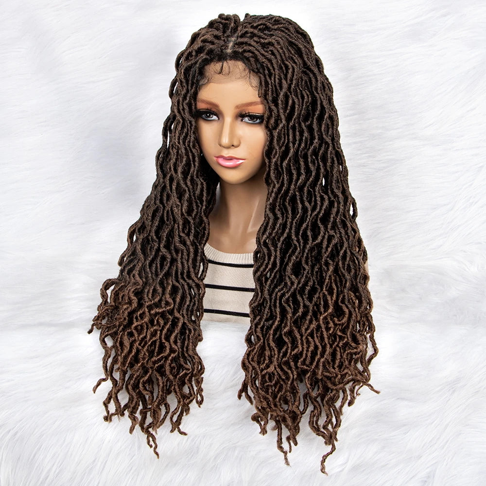 HD Transparent Lace Braided Wig with Lambswool Curls Luxegan