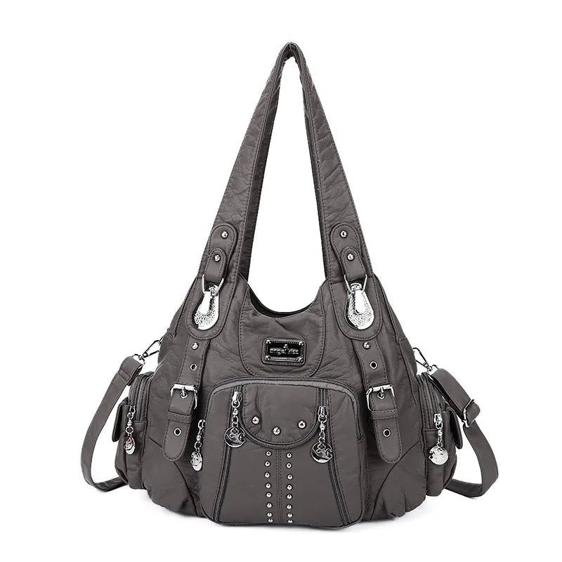 Women’s Soft PU Leather Dumpling Bag | Trendy "Bun" Style Hobo Shoulder Purse | Mid-Size Casual Crossbody for Daily Matching Luxegan