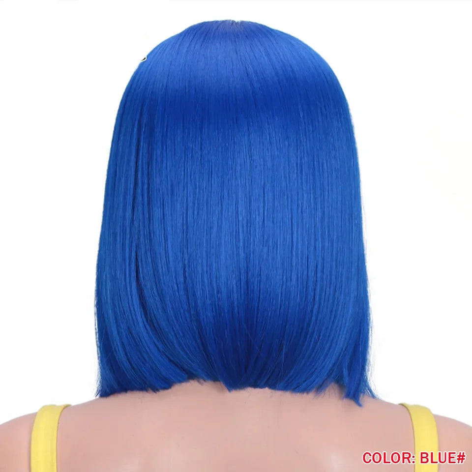 10 Inch Ombre Brown Straight Short Bob Wig | Synthetic Lace Front Wigs for Women (Heat Resistant Fiber, Cosplay & Daily Use) Luxegan