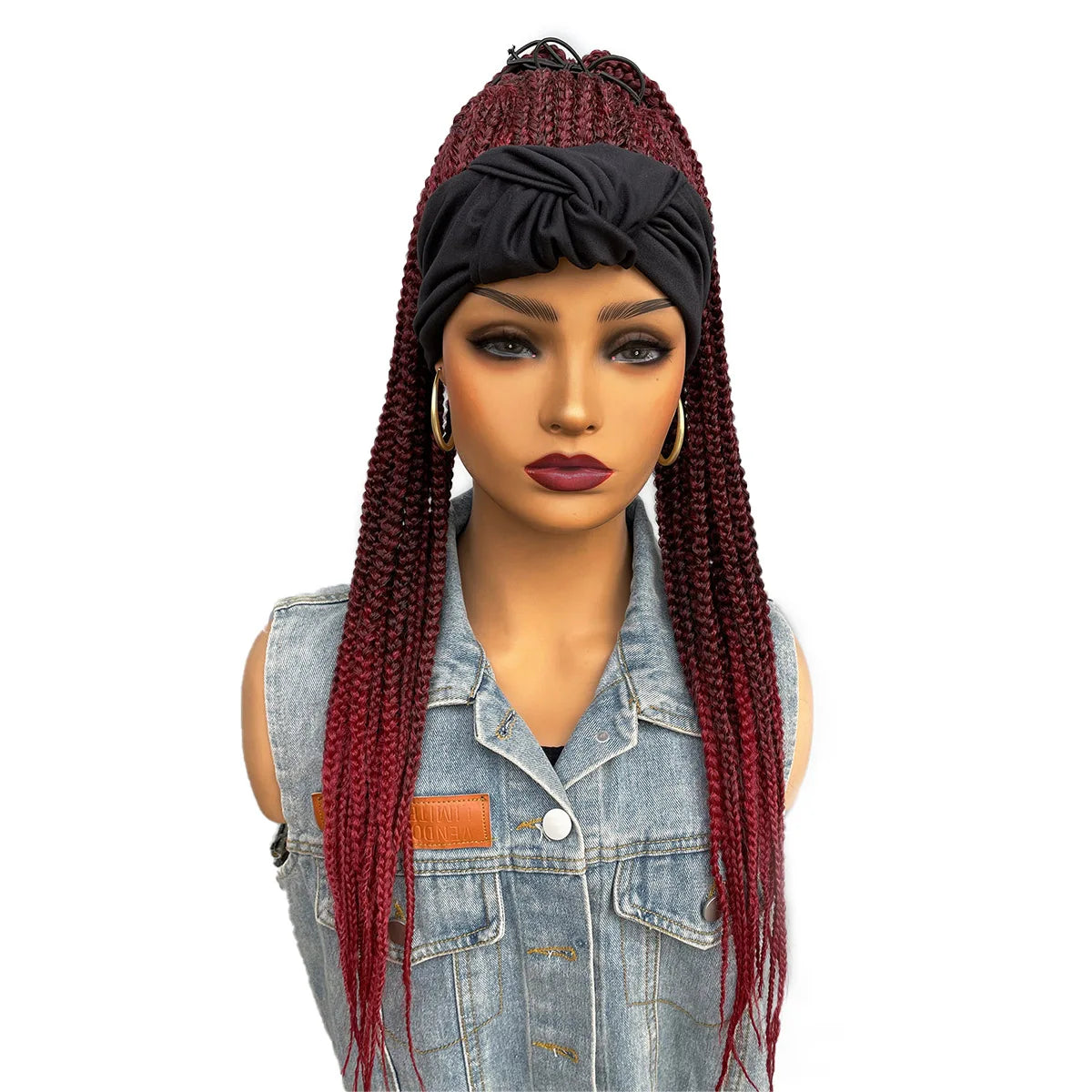 26" Twist Cornrow Headband Wig | Crochet Braids | Long Straight Synthetic Luxegan