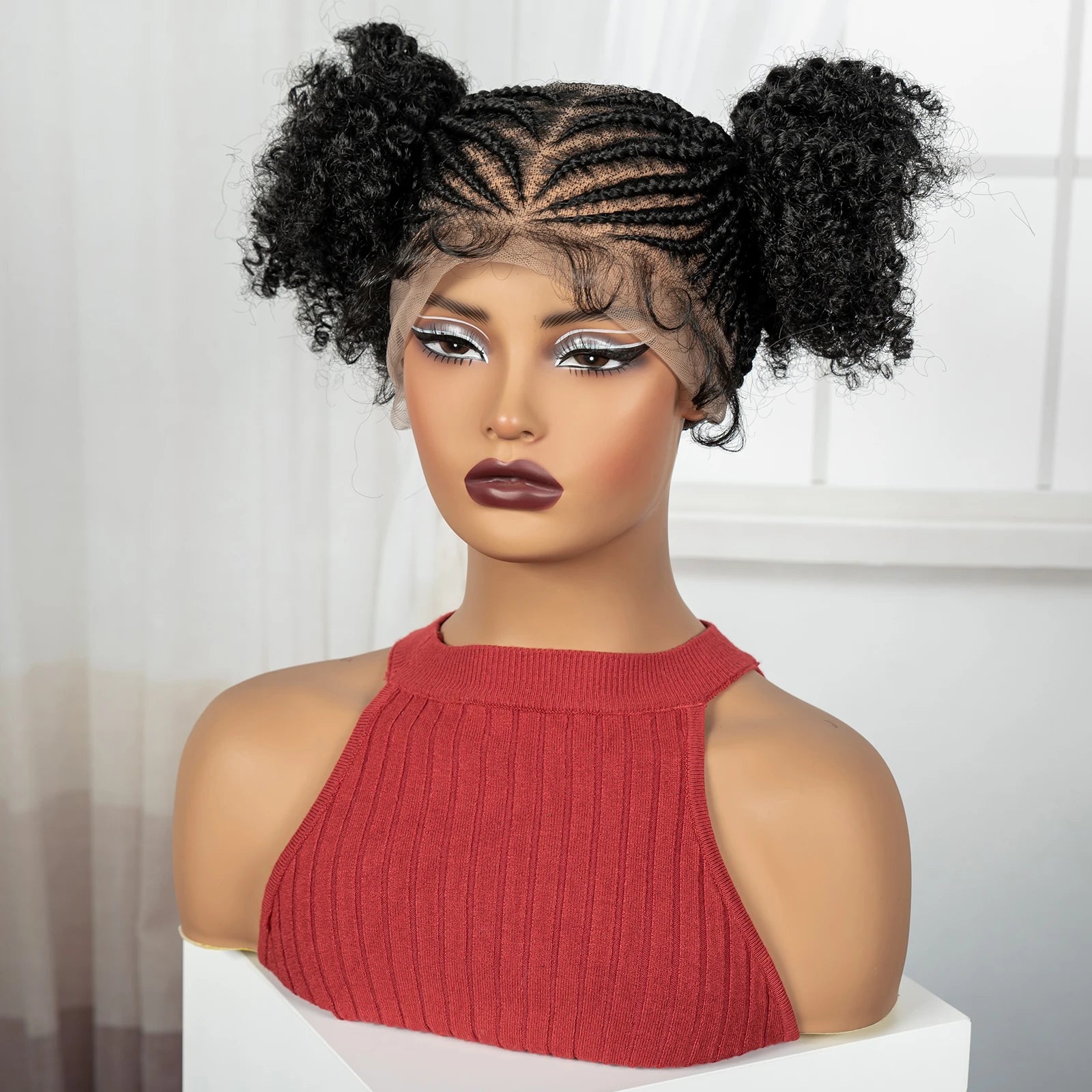Cornrow Bantu Braids Wig | Full Lace Frontal | Baby Hair | Cosplay & Daily Wear Luxegan