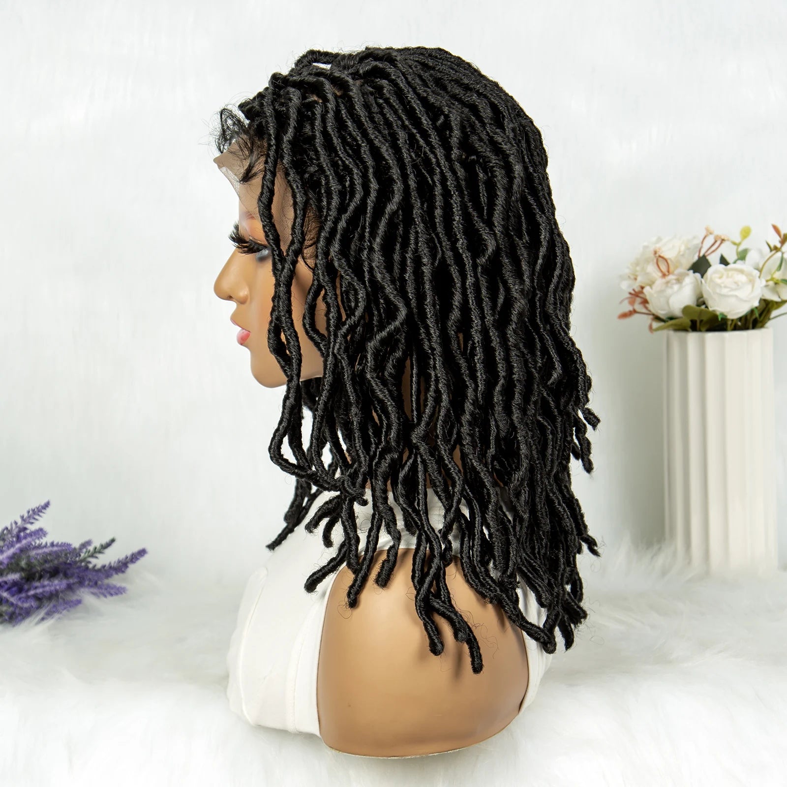 Lightweight Curly End Box Braids Wig | Lace Front Cornrows Luxegan