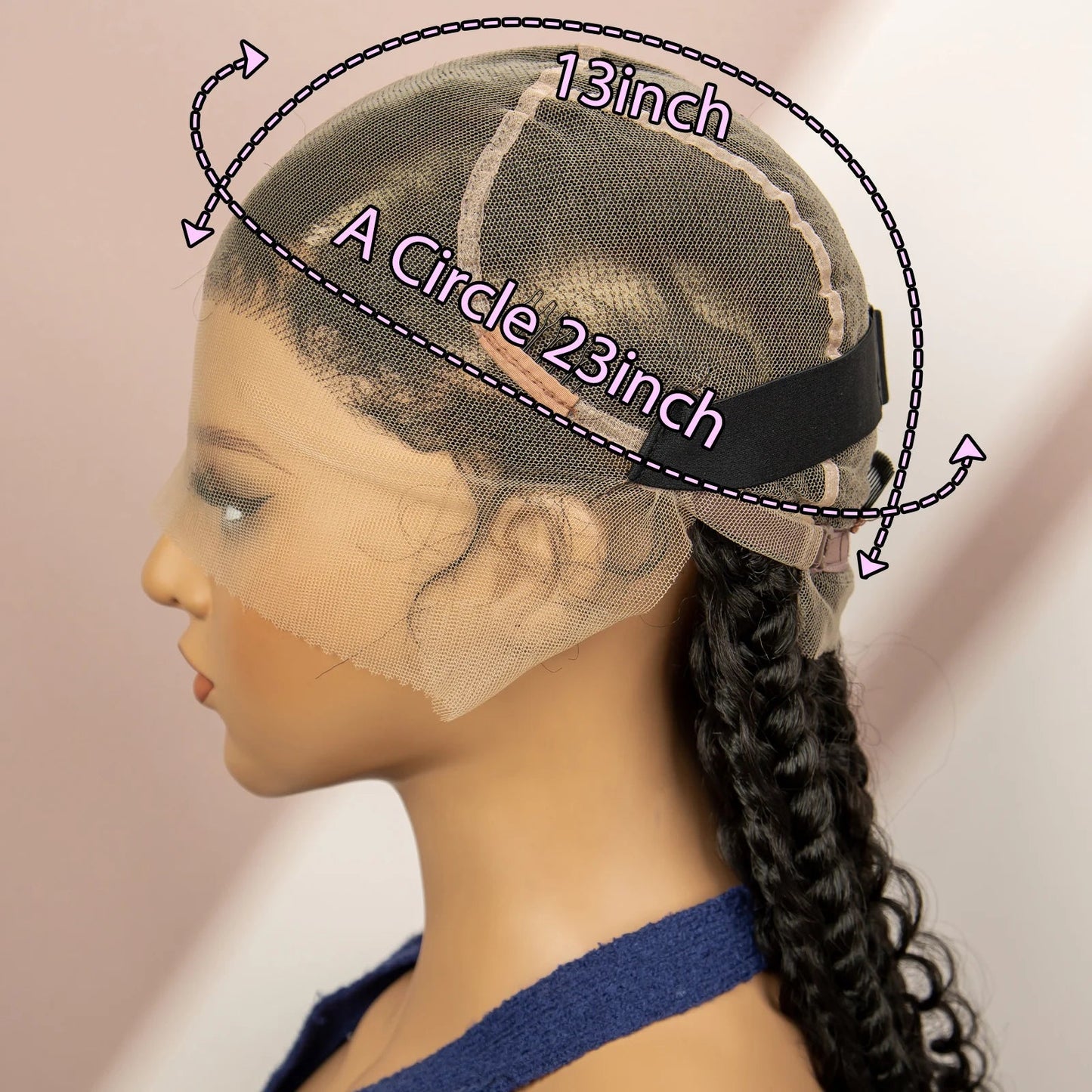 34" Cornrow Braided Wig | Full Lace | Baby Hair | Boho Braids | Kanekalon Synthetic Luxegan