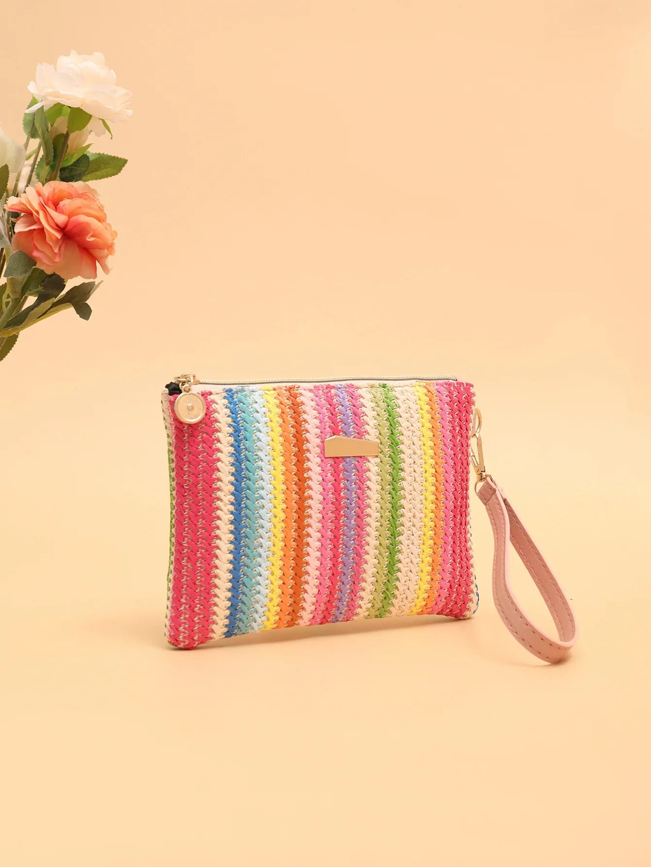 Rattan Knitting Women's Straw Bags | Fashion Colorful Summer Beach Clutch Bag & Woven Wristlet Bag Luxegan