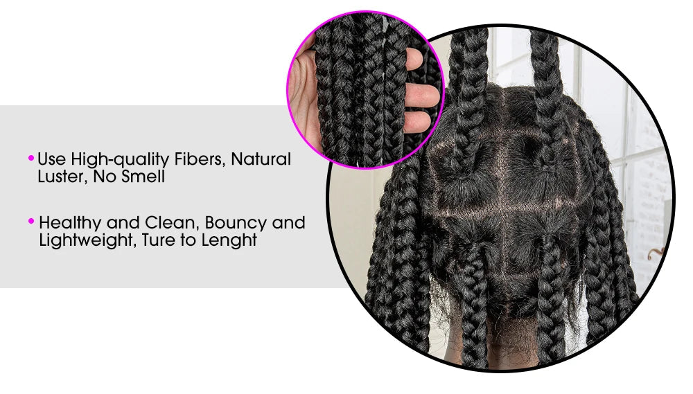 Jumbo Cornrow & Knotless Box Braids Wig | Full Lace | Baby Hair | Black Women Luxegan