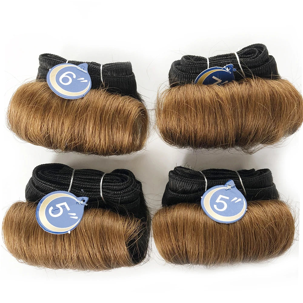 Brazilian Curly Hair Weave Bundles | 100% Human Hair | Short 5–7 Inch | Afro Texture Luxegan