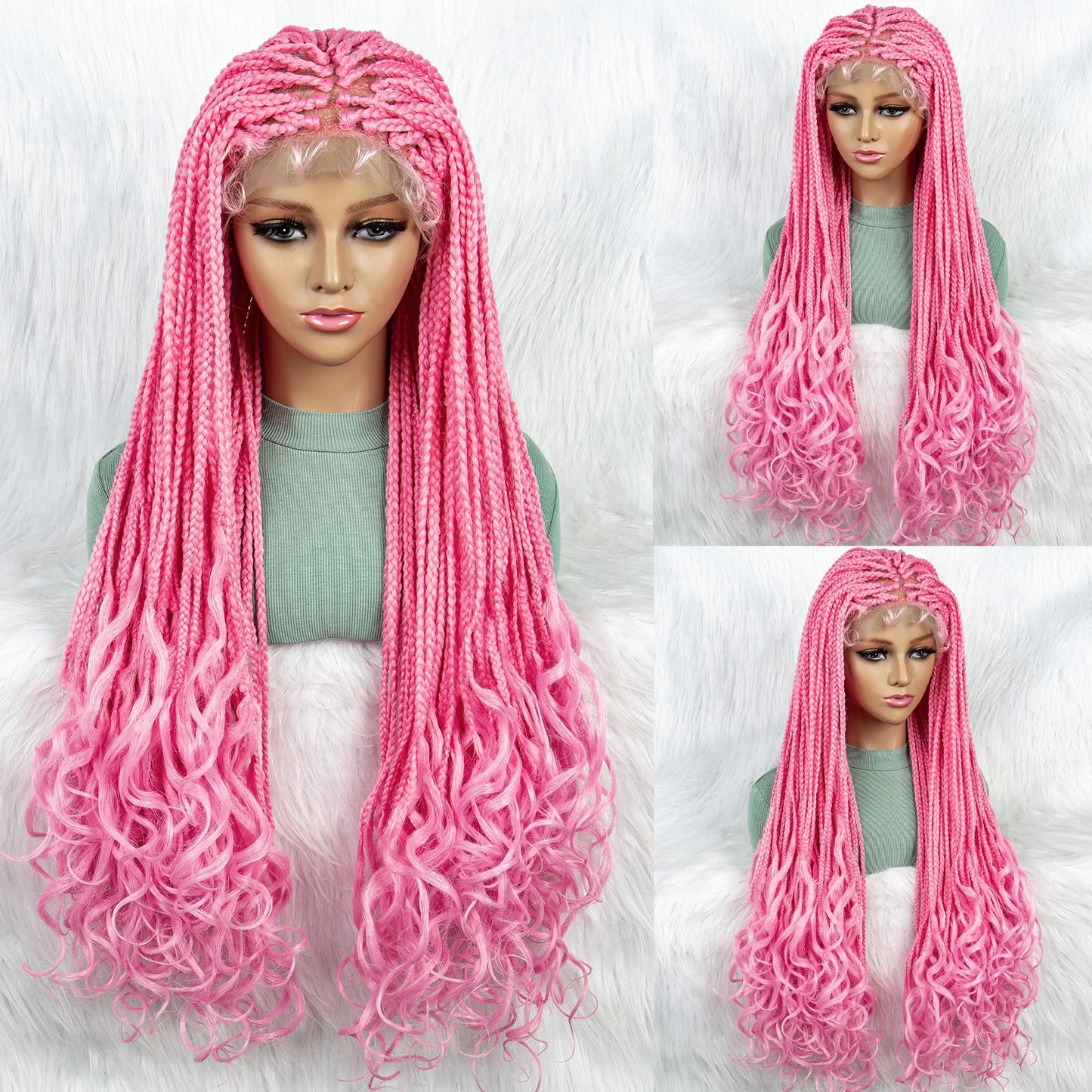 New HD Curly Goddess Box Braids Wig | Transparent Full Lace Luxegan