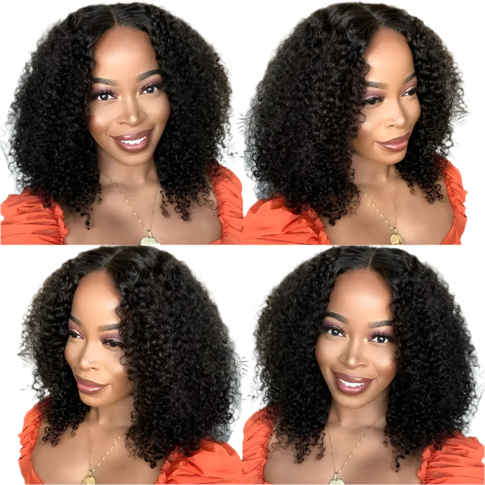 Kinky Curly Bob Wig | 13x4 Lace Front | Glueless | Wet & Wavy | Remy Human Hair