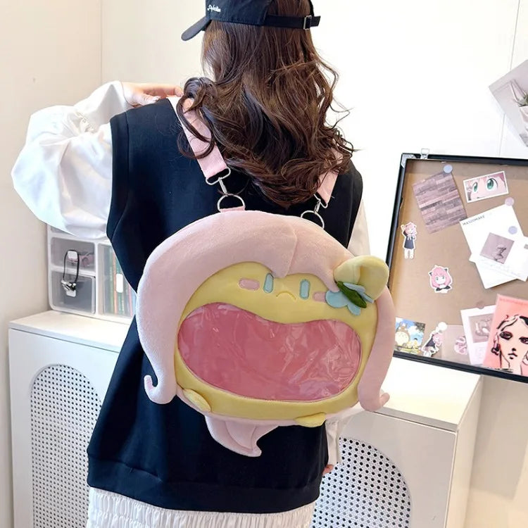 My Little Pony Fluttershy Plush Itabag | Cartoon Translucent Backpack for Girls | Premium Anime Peripheral Shoulder Storage Bag | Casual Fashion Unisex Movie & TV Plush Bag Holiday Gift Luxegan