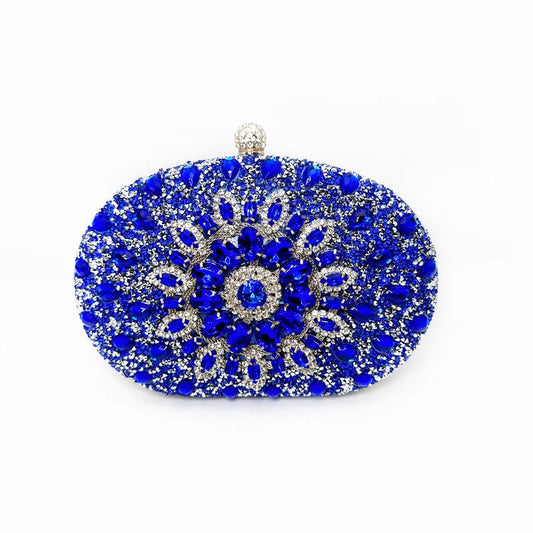 Luxury Diamond Evening Clutch for Women | Sparkling Crystal Wedding Handbag | Premium Beaded Party Purse with Cell Phone Pocket | Elegant Flap-Style Messenger Bag & Quality Gift Luxegan