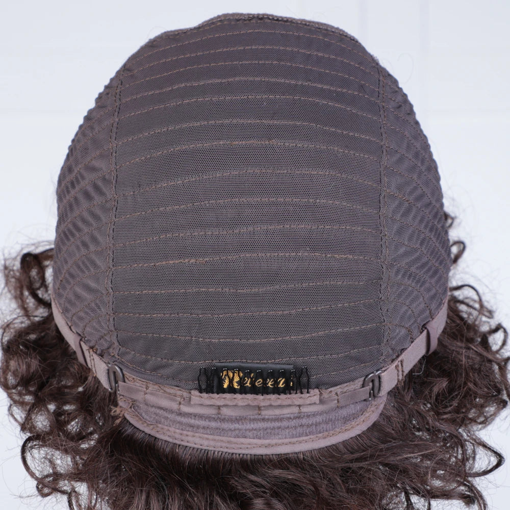 Brown Pixie Cut Wig | Short Water Wave Wig | Brazilian Remy Human Hair | Ready to Wear