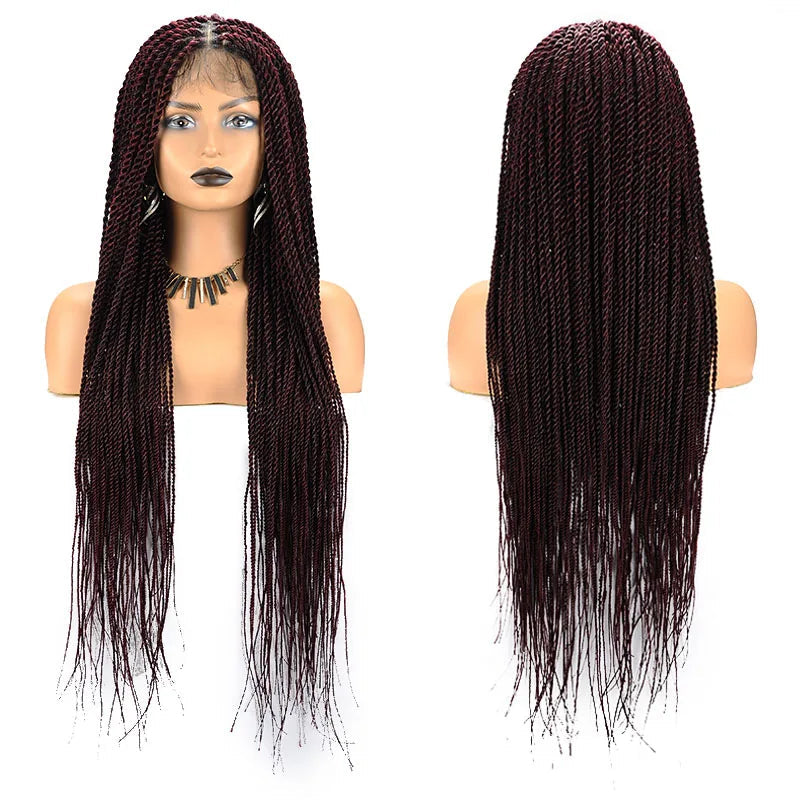 Goddess Faux Locs & Senegalese Twist Lace Front Wig | Box Braids | Full Lace Frontal | Synthetic Braids Luxegan