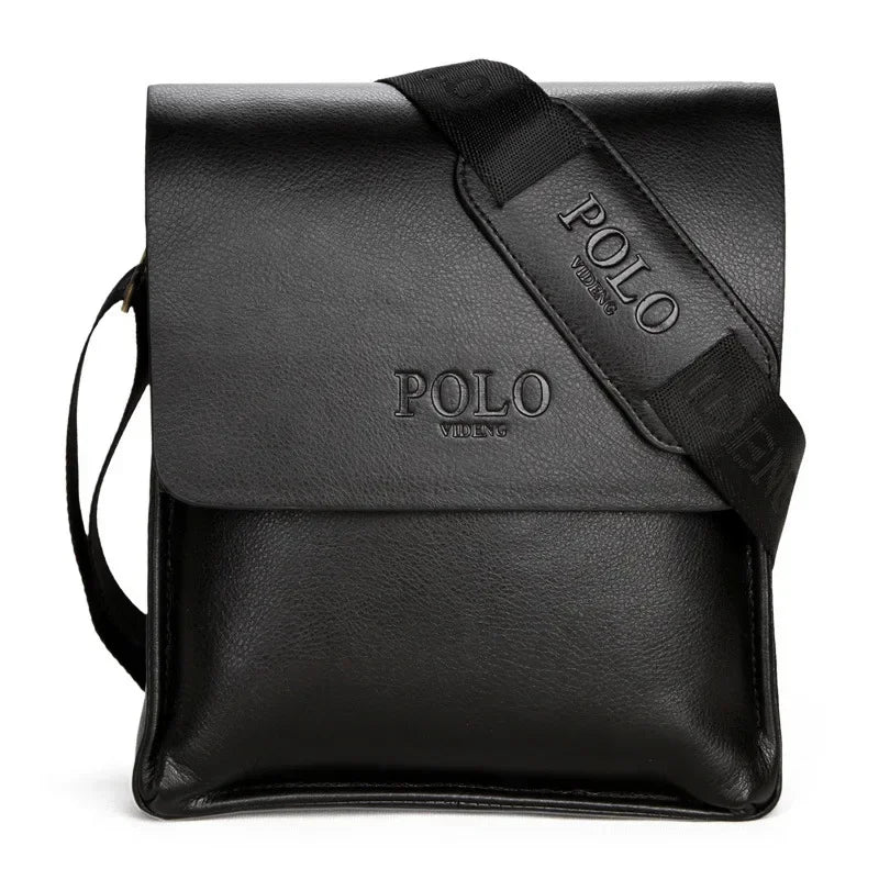 Polo Vertical Men's Crossbody Bag | Leisure Business Single Shoulder Bag (PU Leather, Solid, Versatile Trend) Luxegan