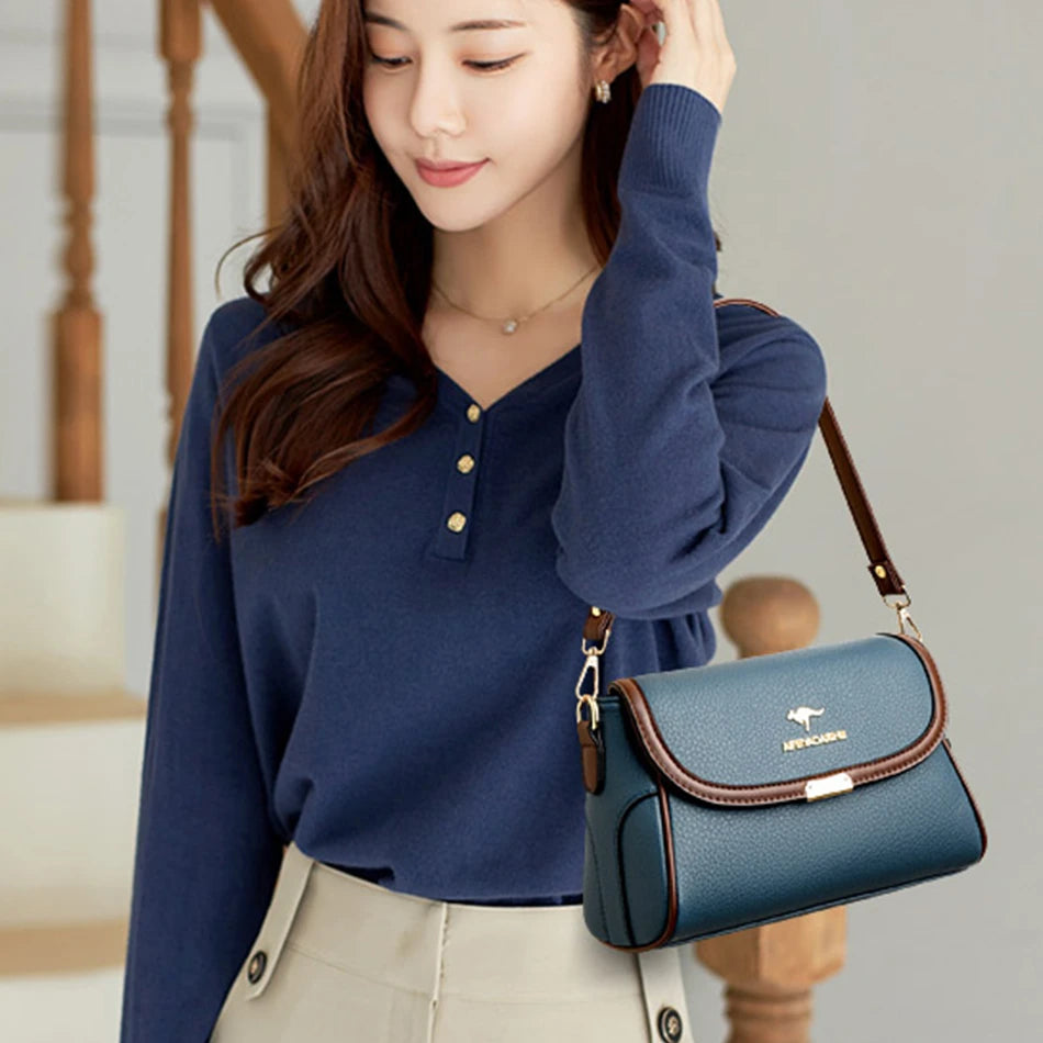 Solid Color High-Quality Leather Small Shoulder Bags | New Messenger Bags with Strap & Designer Crossbody Bag (Sac à Main) Luxegan
