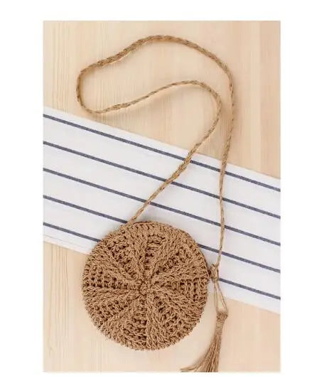 Summer Handmade Moon-Shaped Bag | Women's Woven Straw Bag & Top-Handle Tote Luxegan