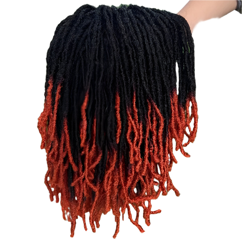 10" Short Braided Bob Wig | Faux Locs & Curly Twists | Black, Blonde, Red | Synthetic Hair