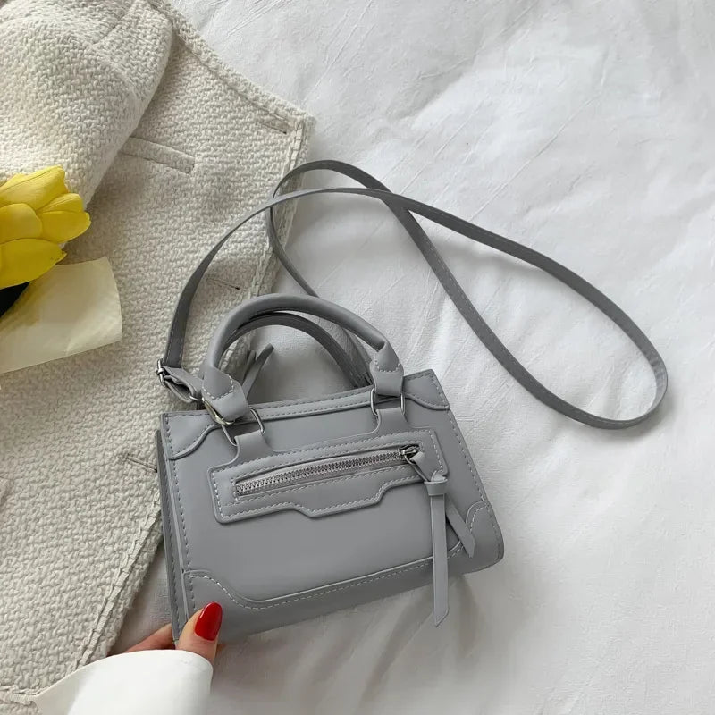 Western Style Crossbody Bag | Simple Textured Square Handbag Luxegan