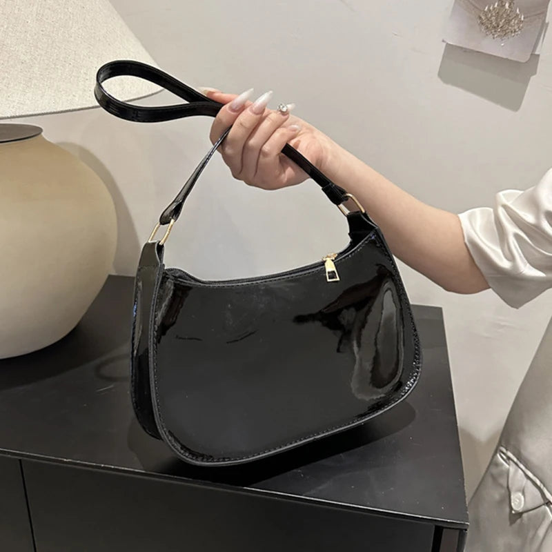 Women's Retro Solid Color PU Leather Shoulder Bag Handbag