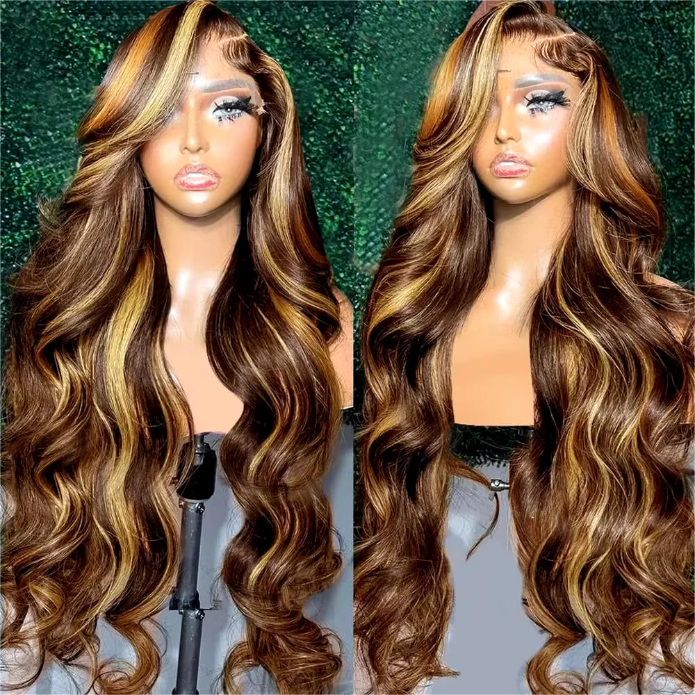 Highlight Ombre 4/27 Lace Front Wig | Honey Blonde Body Wave | Pre-Plucked Baby Hair | HD Lace | 200% Density