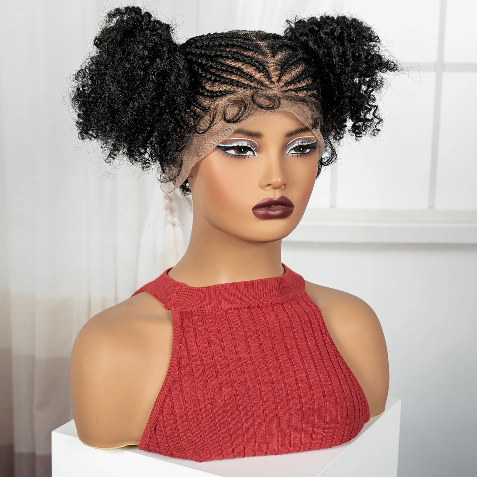 Cornrow Bantu Braids Wig | Full Lace | Baby Hair | Cosplay & Daily Wear Luxegan
