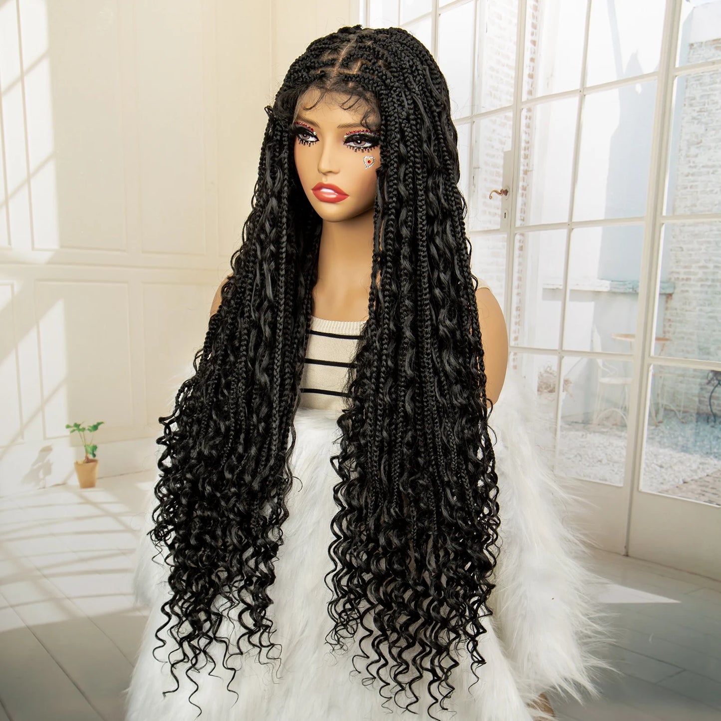 32 Inch Senegalese Twist Braided Wig - Knotless - Full Lace - Synthetic - with Baby Hair